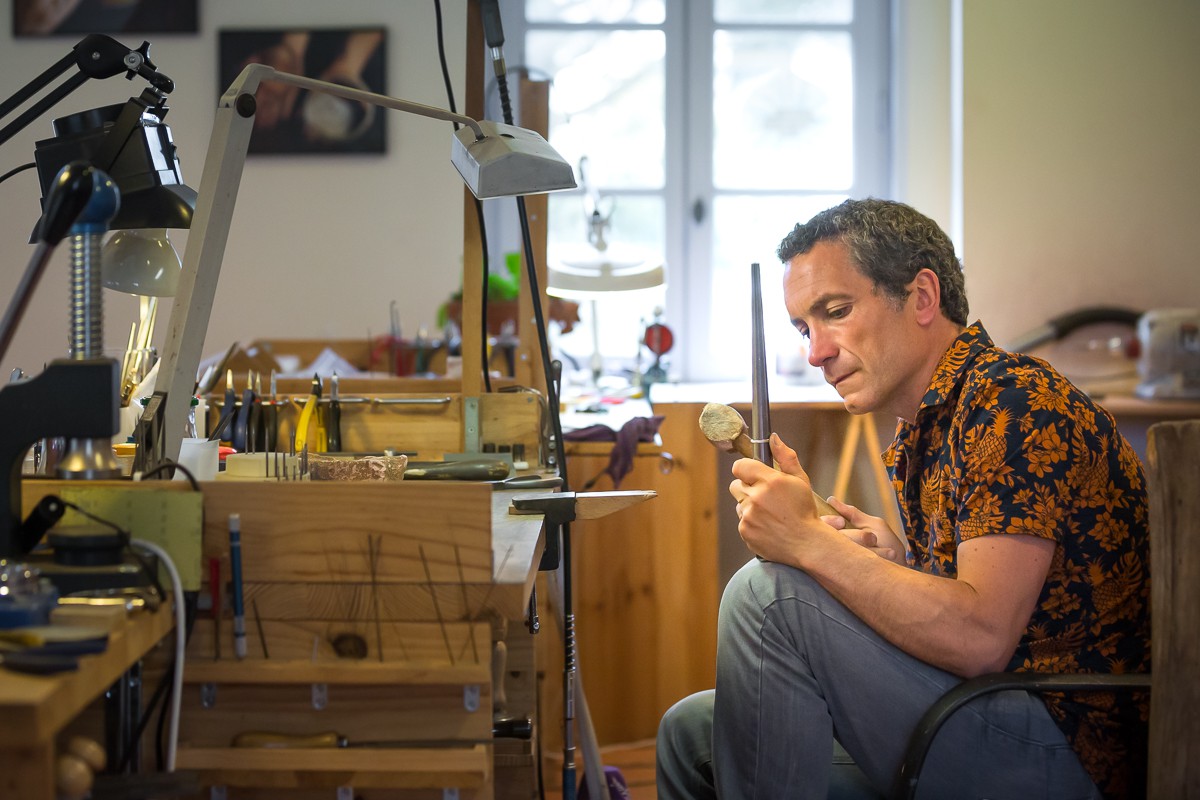 Cédric Grall _ Bijoux " Forge et filigrane". Argent et pierre naturelles. Fanch Galivel