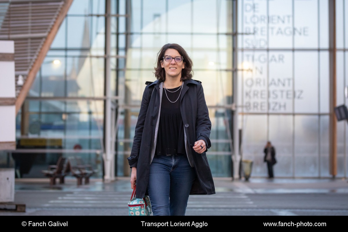 Maude Duval, usagère de la liaison Auray-Lorient pour se rendre au travail