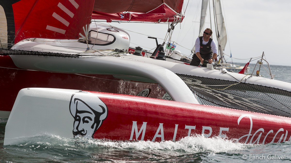 2013 _ Loïc Escoffier sur le Trimaran Maitre Jacques ( skipper: Loïc Fequet )