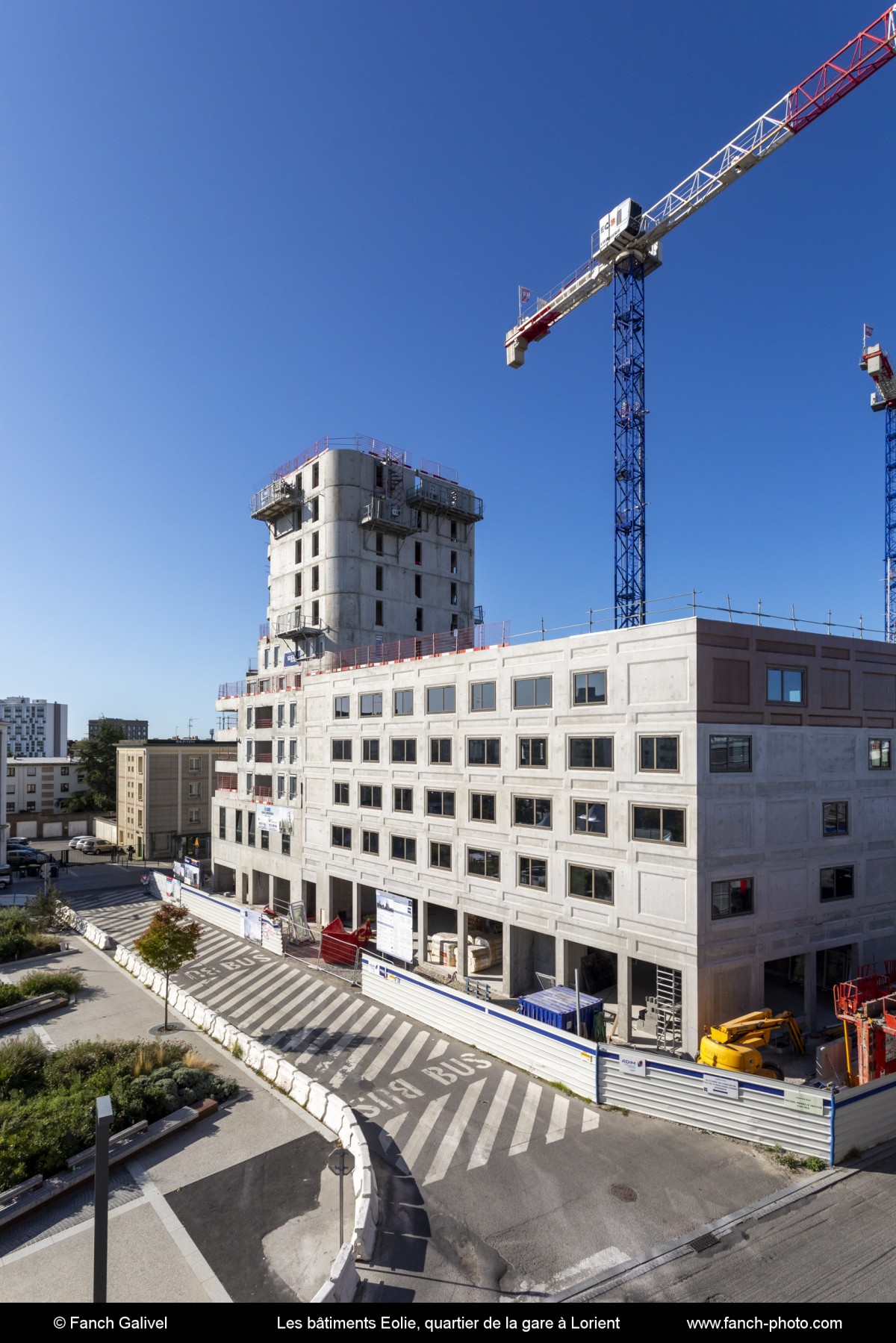 Les bâtiments Eolie en construstion dans le quartier de la gare _ Lorient