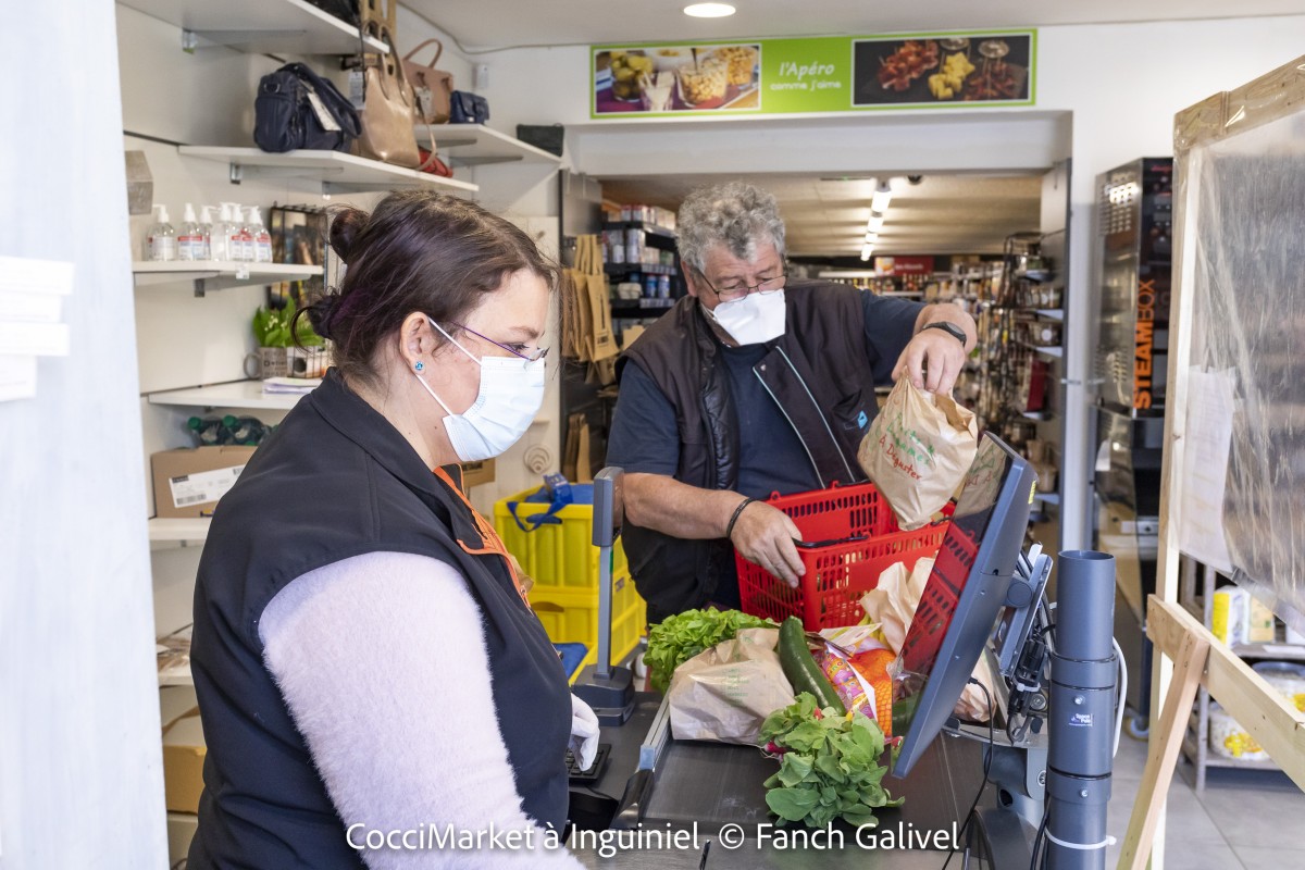 CocciMarket à Inguiniel durant la période de confinement covid-19.