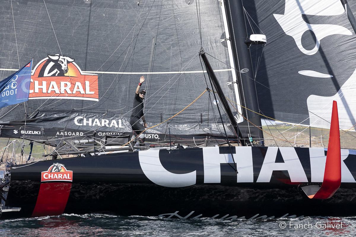 13 Mai 2022_ Arrivée de Jérémie Beyou ( Charal ) à Brest en deuxième position lors de la Guyader-Bermudes 2022.