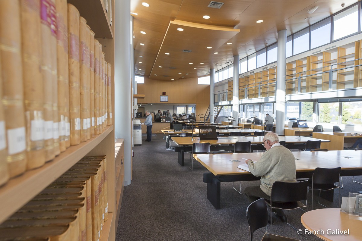 Salle de lecture. Archives départementales du Morbihan