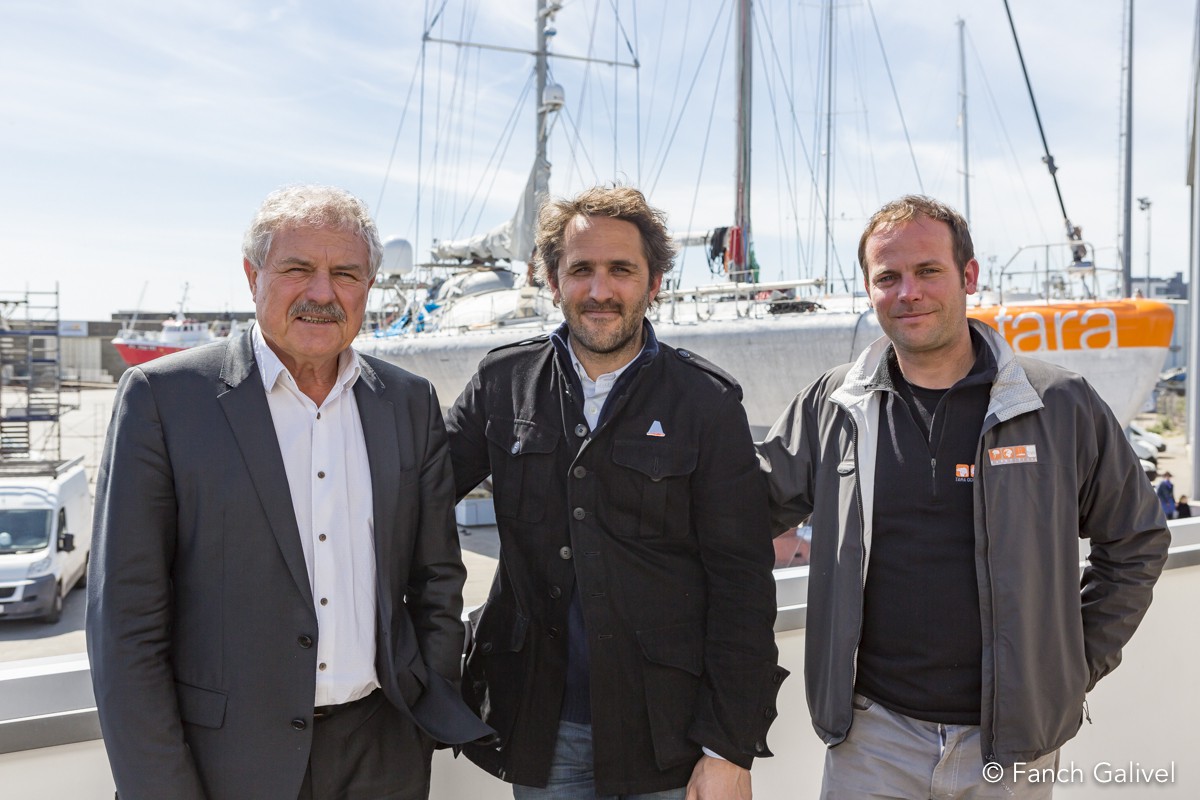 Norbert Métairie, Romain Troublé et Martin Hertau. conférence de Presse _ Tara expédition.
