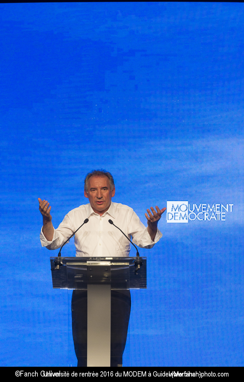 François Bayou, Université de rentrée 2016 du MODEM à Guidel (Morbihan)