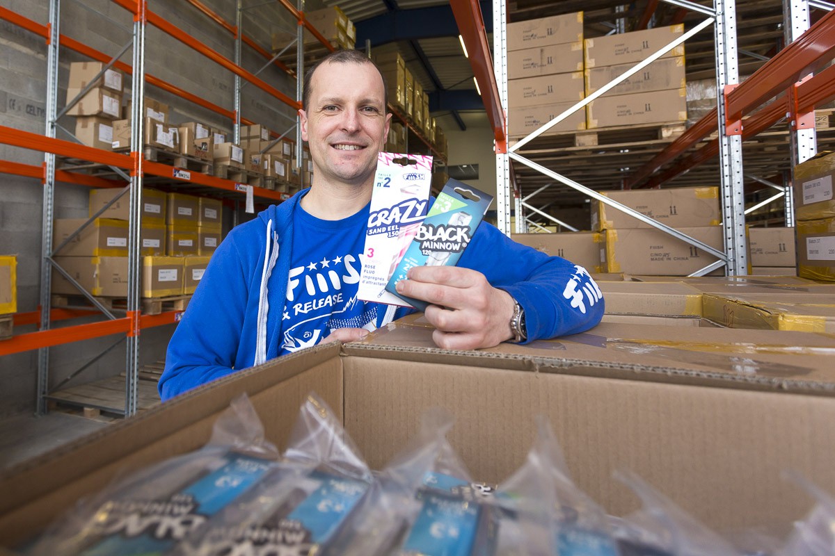 Frédéric Orlach, dirigeant de Fiiish basé à Guipavas. Inventeur d' un leurre souple pour la pêche récréative du bar.