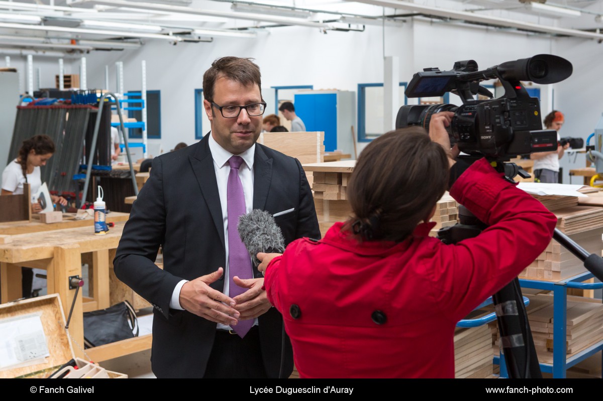 Visite de Loïg Chesnais-Girard, président de la Région Bretagne au Lycée Professionnel Duguesclin d'Auray
