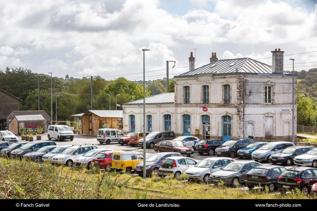 Gare de Landivisiau lors de la concertation avant l'aménagement définitif.