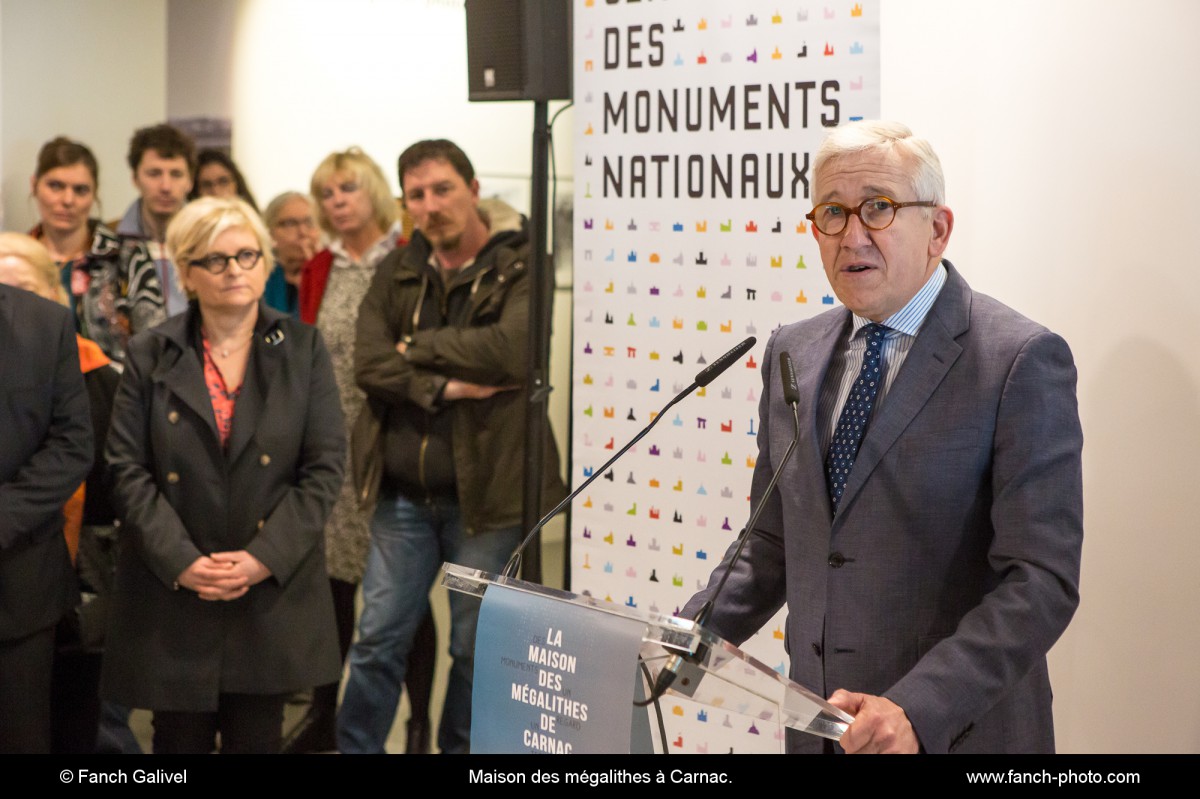 Discours de Mr Philippe BÉLAVAL, président du Centre des Monuments Nationaux_Inauguration de la maison des mégalithes à Carnac.
