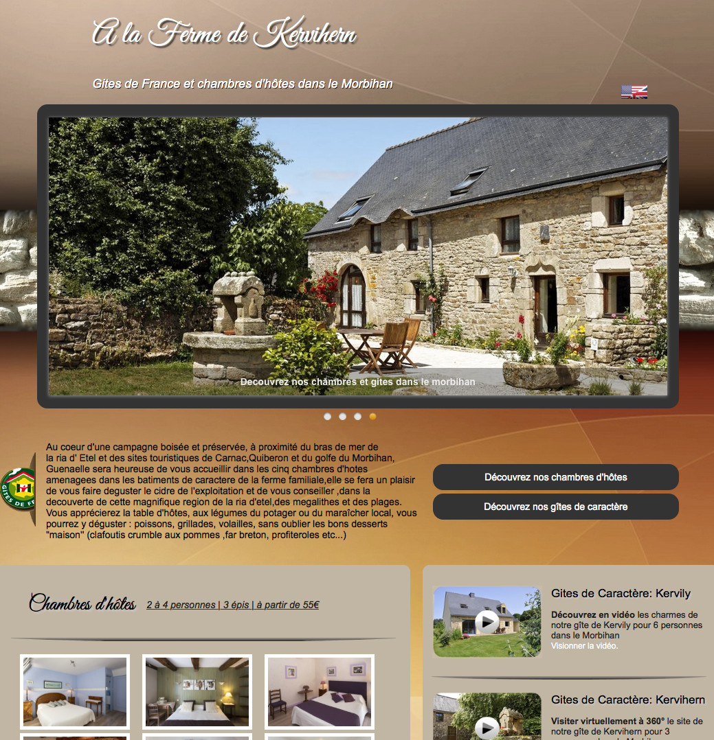 Chambres d'hôtes et gites de France à Kervihern ( Locoal Mendon ) _llustration du site internet _ Photos : Fanch Galivel