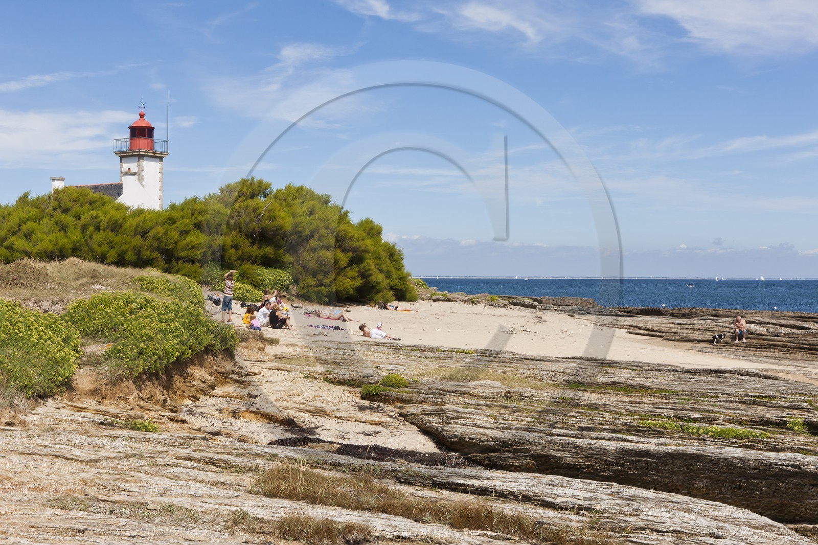 France, Morbihan(56), ile de Groix,Le phare de la pointe des Chats
