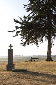 La croix de la Case devant la plage des Haas à St Jacut de la Mer ( 22 )