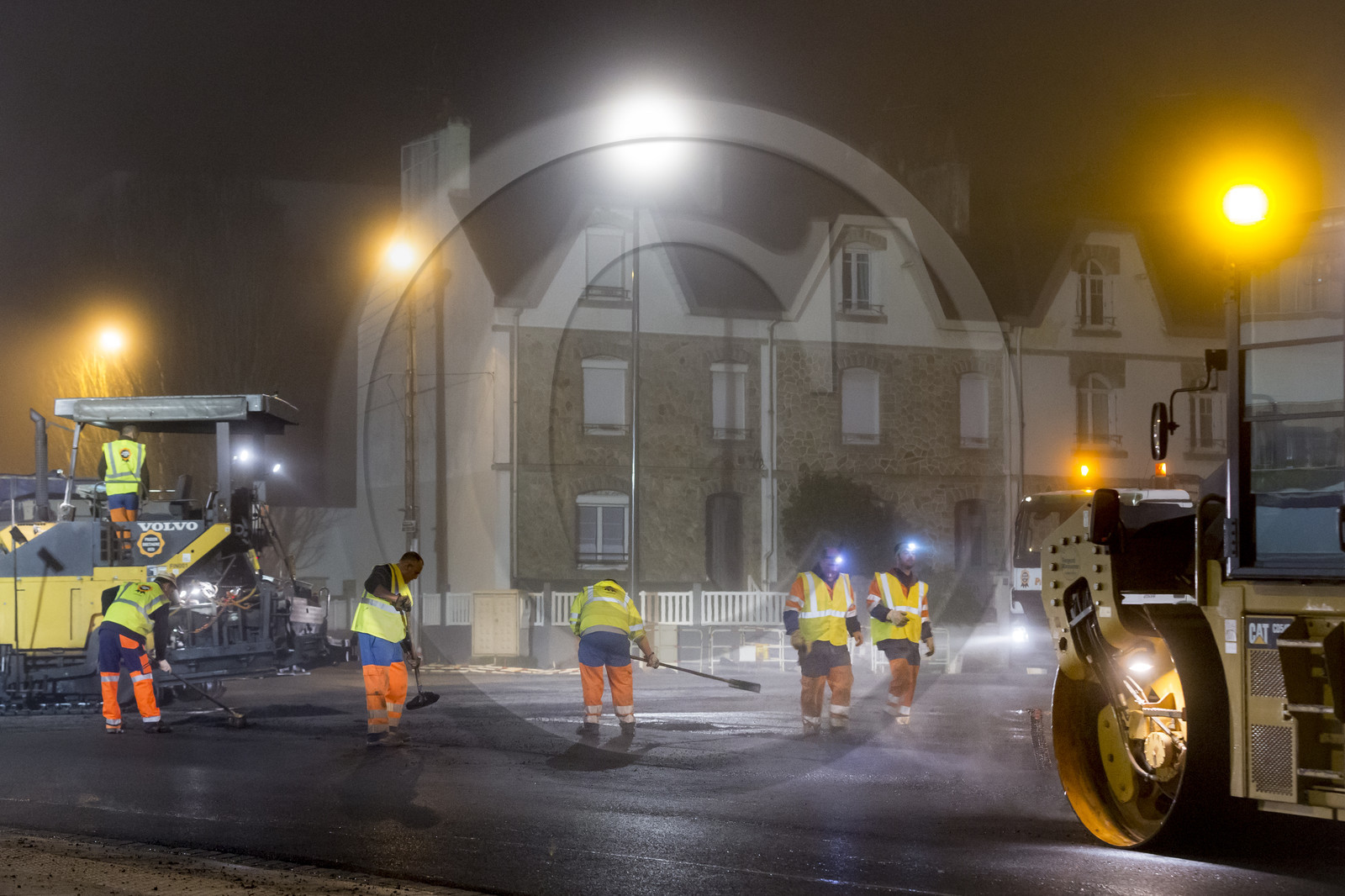 Triskell, chantier de nuit au carrefour de Kerjulaude à Lorient