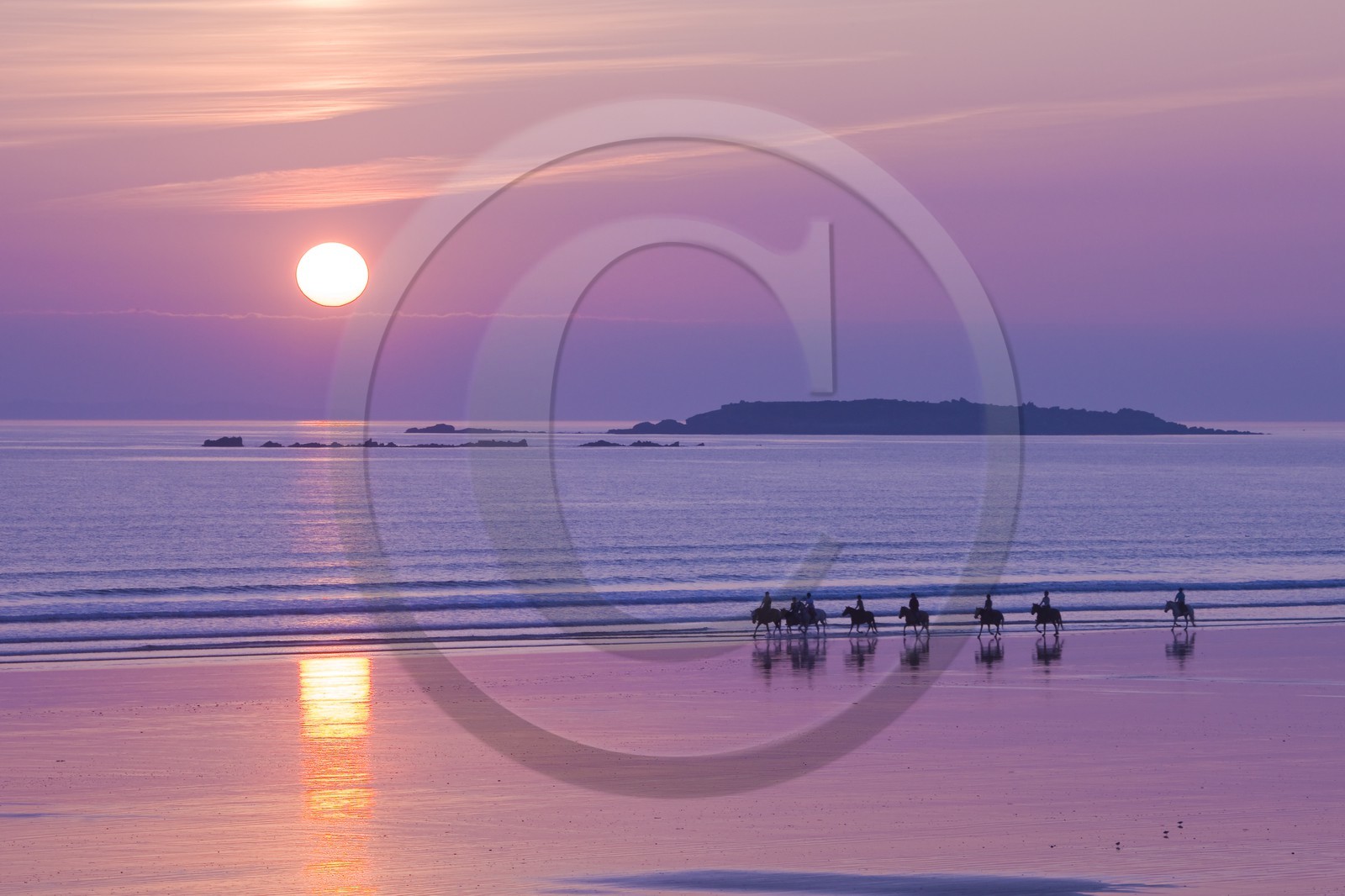 Cavaliers au coucher de soleil_Erdeven