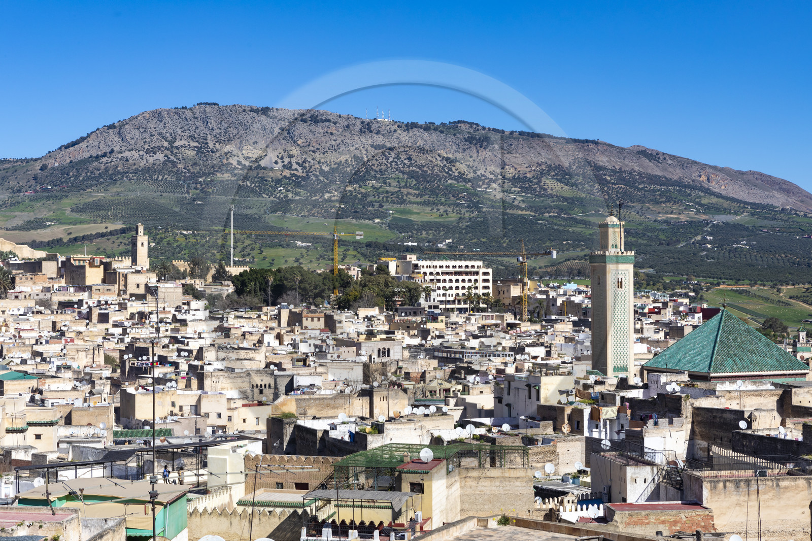 Vue sur la Médina de Fès depuis un toit de la Médina