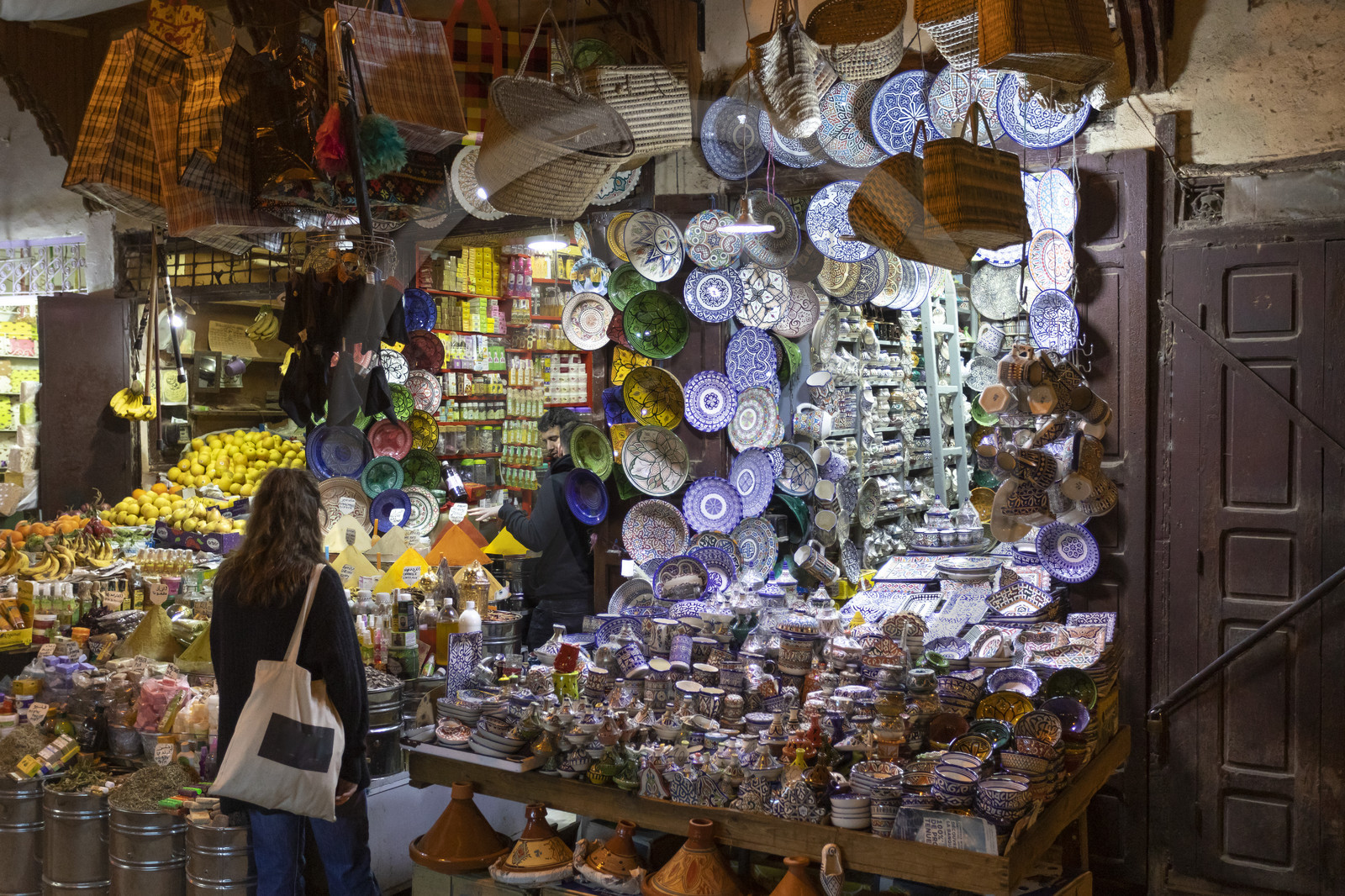 Boutique dans la ville de Fès au Maroc