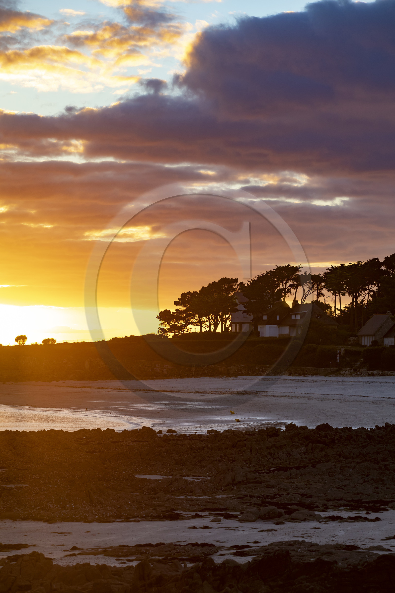 La plage de Ty Bihan et la pointe Saint Colomban à Carnac