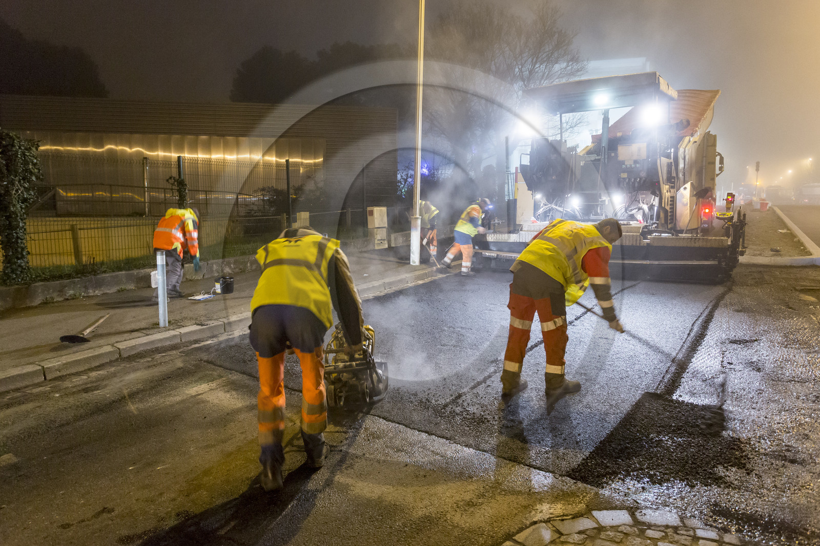 Triskell, chantier de nuit au carrefour de Kerjulaude à Lorient