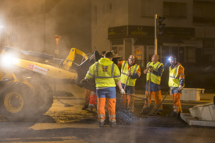 Triskell, chantier de nuit au carrefour de Kerjulaude à Lorient