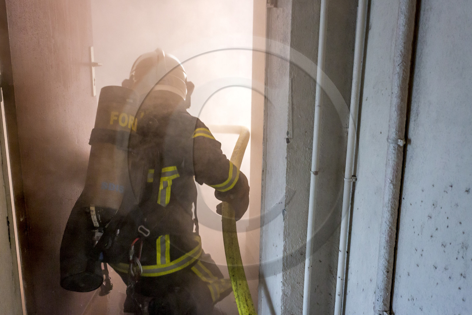 Excercices de maneuvres des pompiers des Ploemeur
